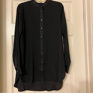 New Ann Taylor button up tunic with satin edging XS petite